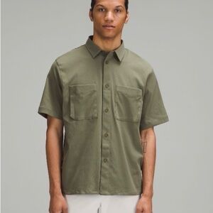 Men's Casual Olive Button-Down Shirt
